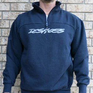 DC Vintage Skate 1/4-Zip Sweatshirt, Large, Navy Blue